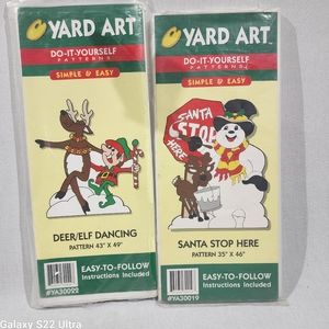 Yard Art Do it Yourself Patterns Santa, and Deer/Elf dancing.